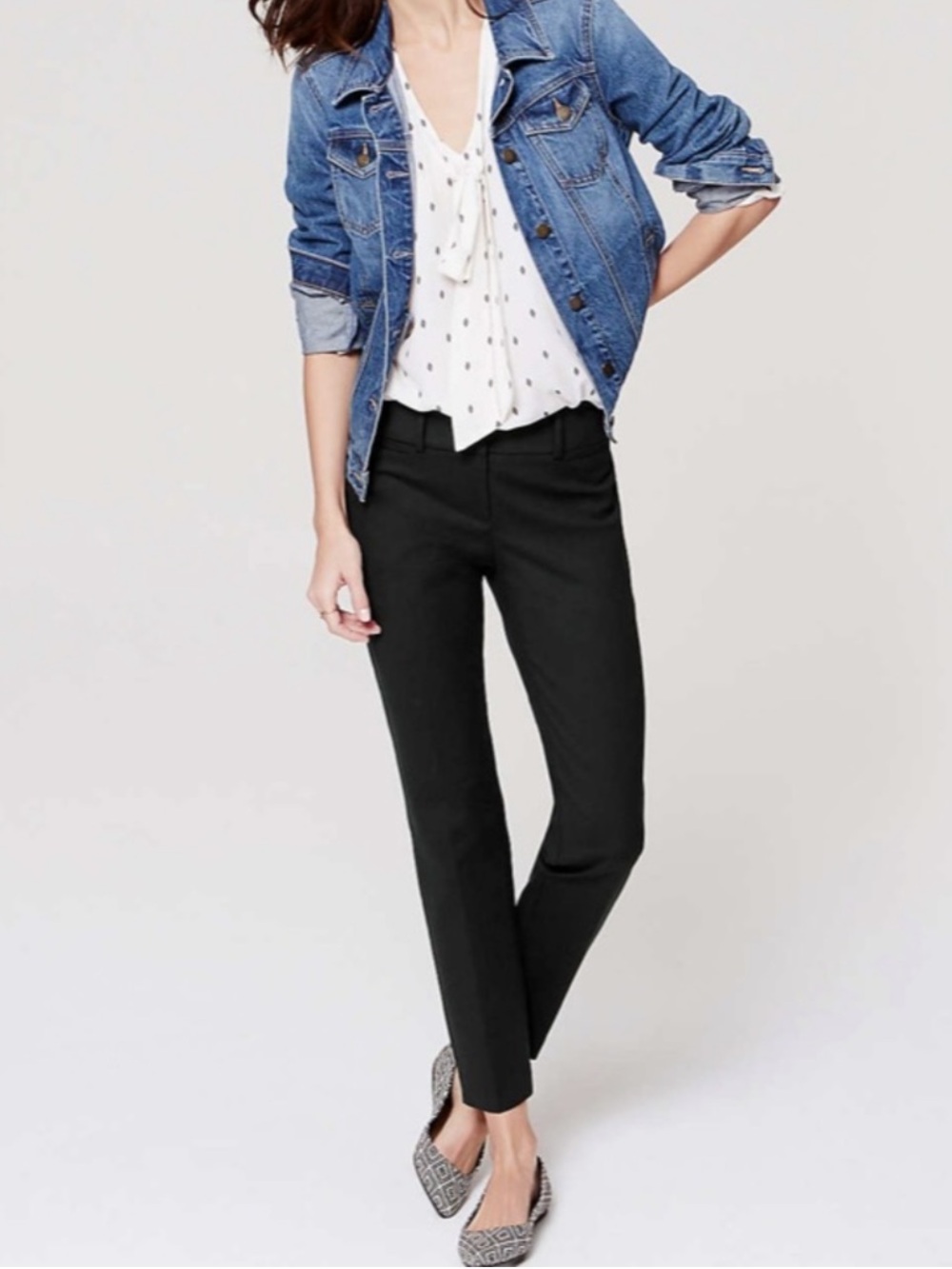 LOFT Riviera Cropped Pants in Marisa Fit (Black) Women’s size 10